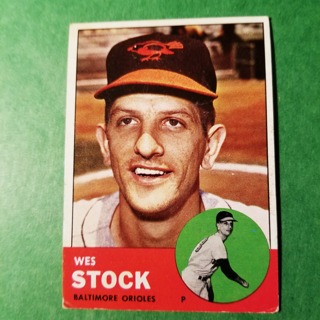 1963 - TOPPS BASEBALL CARD NO. 438 - WES STOCK - ORIOLES