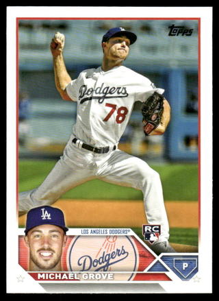 2023 Topps Michael Grove #15 Rookie Los Angeles Dodgers Baseball Card