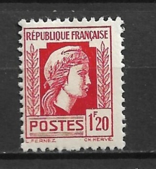 1944 France Sc485 1.20 F Marianne MH