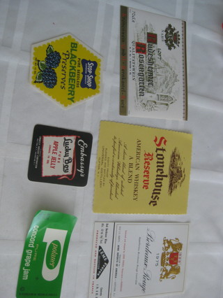 Jam, Jelly & wine/liquor labels, paper crafts, new never used, 12 labels