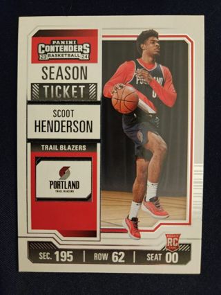 2023-24 Panini Contenders Rookie Sterling "Scoot" Henderson