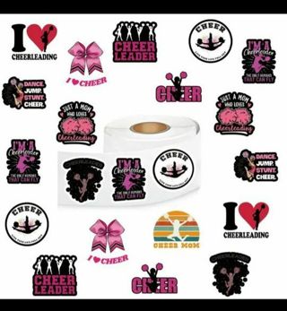 ➡️⭕(10) 1" CHEERLEADING STICKERS!! (SET 1 of 2)