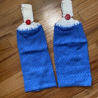 BN Pair of Crochet Kitchen Towels. T15