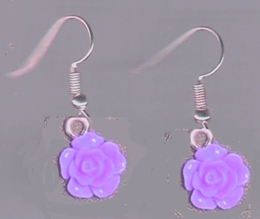 SP LAVENDER ROSE EARRINGS (PLEASE READ DESCRIPTION