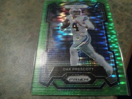 2023 PANINI PRIZM GREEN LASER DAK PRESCOTT DALLAS COWBOYS FOOTBALL CARD# 73