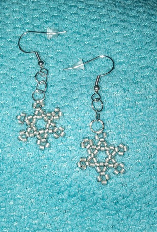 Handmade snowflake earrings