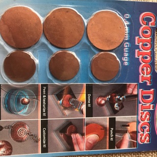 6 Copper Discs for Jewelry Making, Free Mail