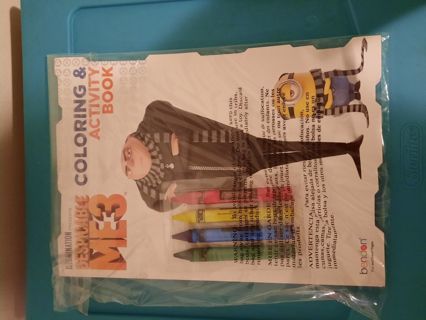 Despicable me coloring book with crayons