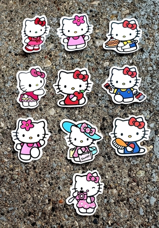 HELLO KITTY LARGE WATERPROOF GLOSSY STICKERS STYLE 1 FOR LAPTOP SCRAPBOOK 