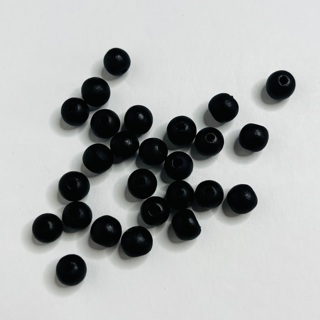 Black Smooth Round Wood Beads