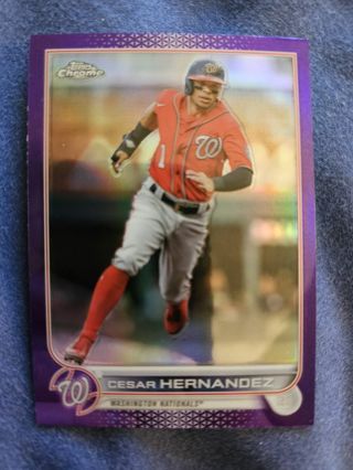 2022 Topps Chrome Update Purple Refractor Cesar Hernandez