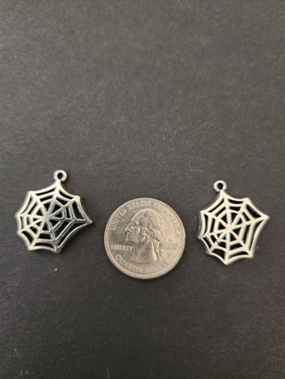 (2) Spiderweb Charms - Halloween is Coming!