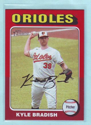 2024 Topps Heritage Kyle Bradish "WHITE BORDER" ERROR VARIATION Baseball Card # 137 Orioles