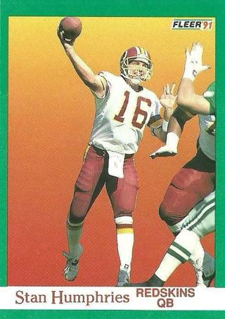 Tradingcard - NFL - 1991 Fleer #387 - Stan Humphries - Washington Redskins