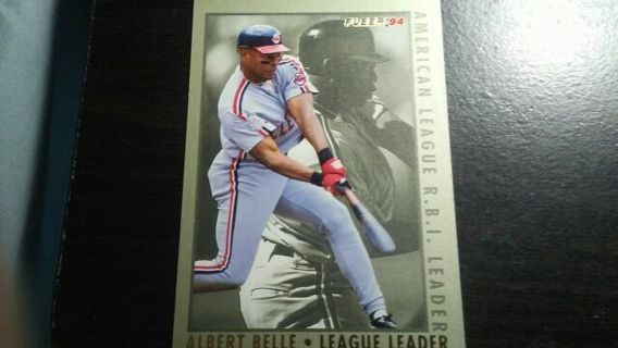 1993/1994 FLEER LEAGUE R.B.I. LEADER ALBERT BELLE CLEVELAND INDIANS BASEBALL CARD# 2 OF 12