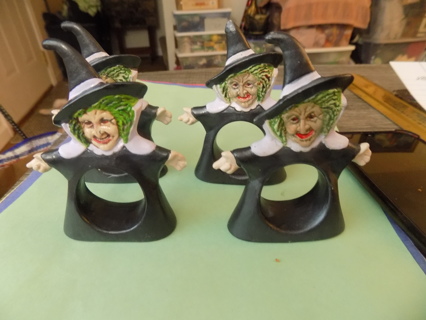 Set of 4 ceramic witch napkin holders