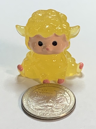 MINI LAMB~#17~YELLOW~1 LAMB ONLY~GLOW IN THE DARK~FREE SHIPPING!