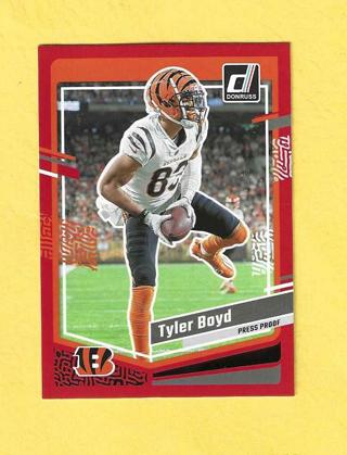 2023 Panini Tyler Boyd Red Press Proof Bengals Football Card