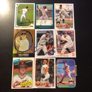 9 San Francisco Giants baseball cards 