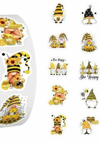 ➡️⭕(10) 1" GNOME BEE STICKERS!!