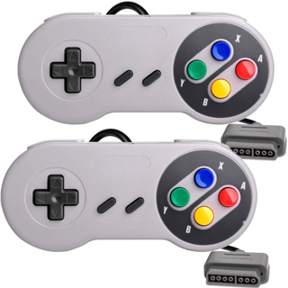 (2-Pack) Controllers Gamepad for SNES Game Controller Compatible with Original Super Nintendo System
