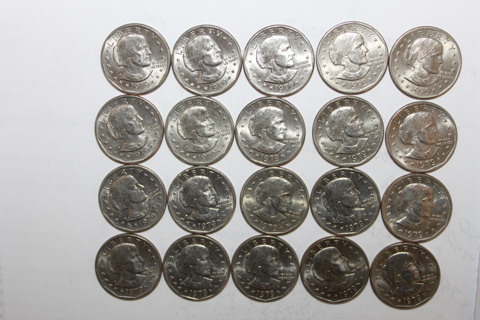 20- SUSAN B. ANTHONY DOLLAR COINS