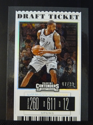 2019-20 Contenders Draft Picks "Draft Ticket" LaMarcus Aldridge (Spurs) S/N #47/99