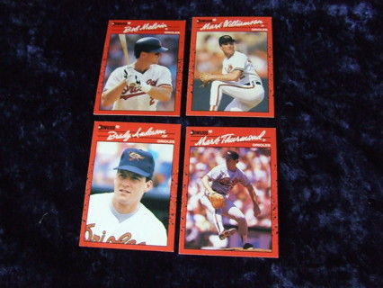 1990 Baltimore Orioles Team Donruss Card Lot of 4