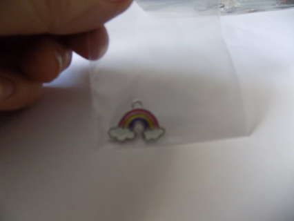 Enamel rainbow  and cloud charm # 1 1 inch