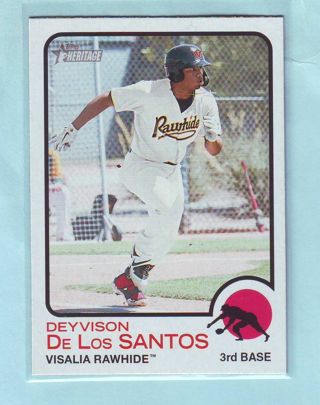 2022 Topps Heritage Deyvison De Los Santos Minors PRE ROOKIE Baseball Card # 3 Marlins