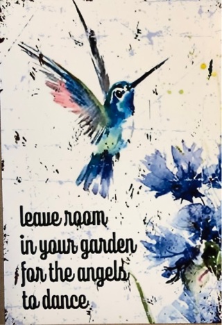 Hummingbird GARDEN quote - 3 x 5” MAGNET - GIN ONLY