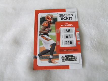 2021 Tee Higgins Cincinnati Bengals Panini Contenders Season Ticket Card #20