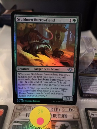 Stubborn Burrowfiend - Foil OTJ NM MTG