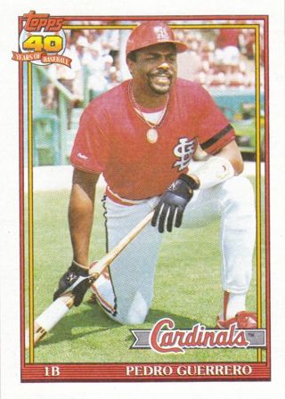 Pedro Guerrero 1991 Topps St. Louis Cardinals