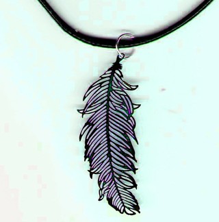24-inch Black Cord Feather Necklace Lot 2 (PLEASE READ DESCRIPTION)