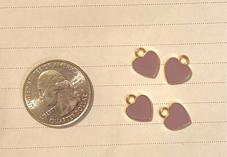 4 pc heart charms