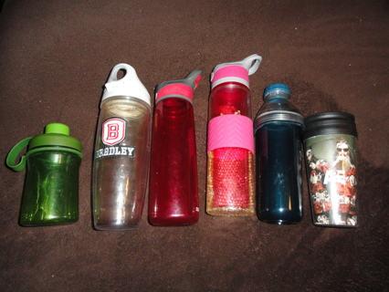 Lot of 6 To-Go Hydroflasks Water Bottles Coffee Cups and Drinks Containers Workout Exercise Contigo+