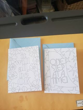 Coloring blank note cards