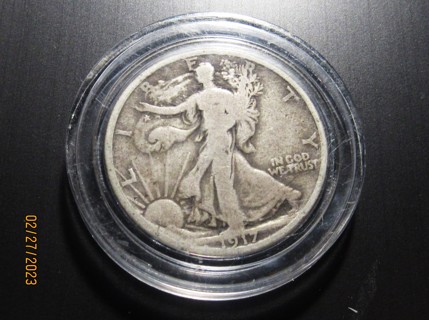 ★★ 1917 WALKING LIBERTY HALF DOLLAR VG ★★ "90% SILVER"