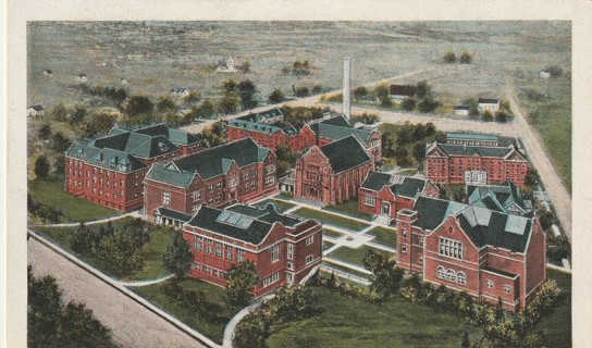 Vintage Used Postcard: 1925 Plan of Campur of University of Dubuque, Iowa