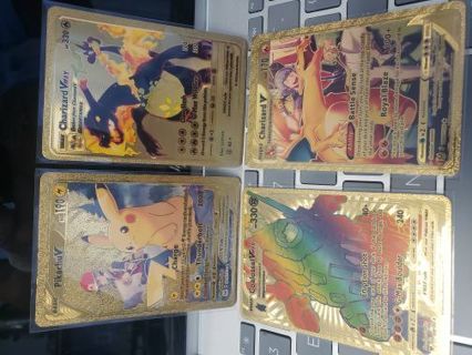 Pokémon gold metal foil Replica cards.