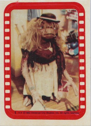 1982 Topps E.T. Stickers #1 E.T. dressed as woman