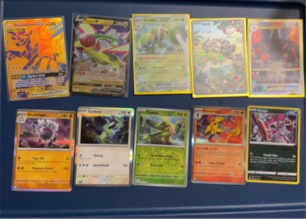 Lot of 10 Pokémon v go ex v star holo cards