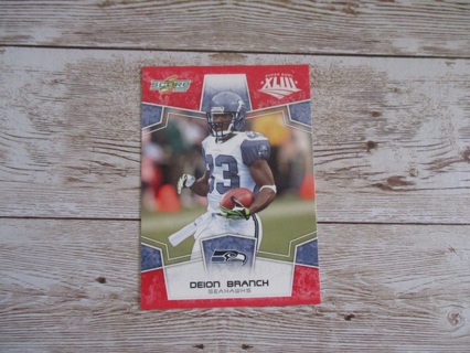 Score 2008 Deion Branch WA Seahawks Super bowl XLLIII football trading card # 285