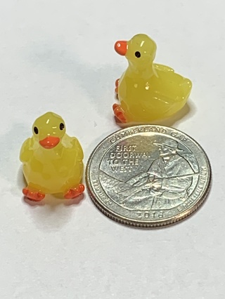 DUCKS~#6~YELLOW~SET OF 2 DUCKS~GLOW IN THE DARK~FREE SHIPPING!