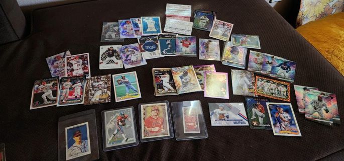 63 card sport card mega lot stars semi stars autos patchs numbered etc shoei ohtani mike trout etc