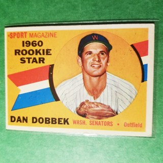 1960 - TOPPS BASEBALL CARD NO. 123 - DAN DOBBEK ROOKIE - SENATORS - EXMT-NRMT+