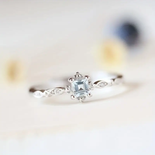 Ladies Size 6 Artificial Diamond and Light BlueTopaz Zircon Ring