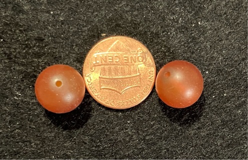 2 Brushed Carnelian Beads