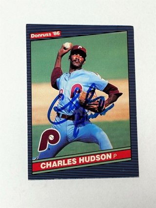 Autographed 1986 Donruss #622 Charles Hudson Philadelphia Phillies